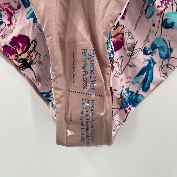 THE BIKINI LAB Swimsuit Size Large Reversible One Piece Floral Solid Beach NWT - Picture 12 of 16